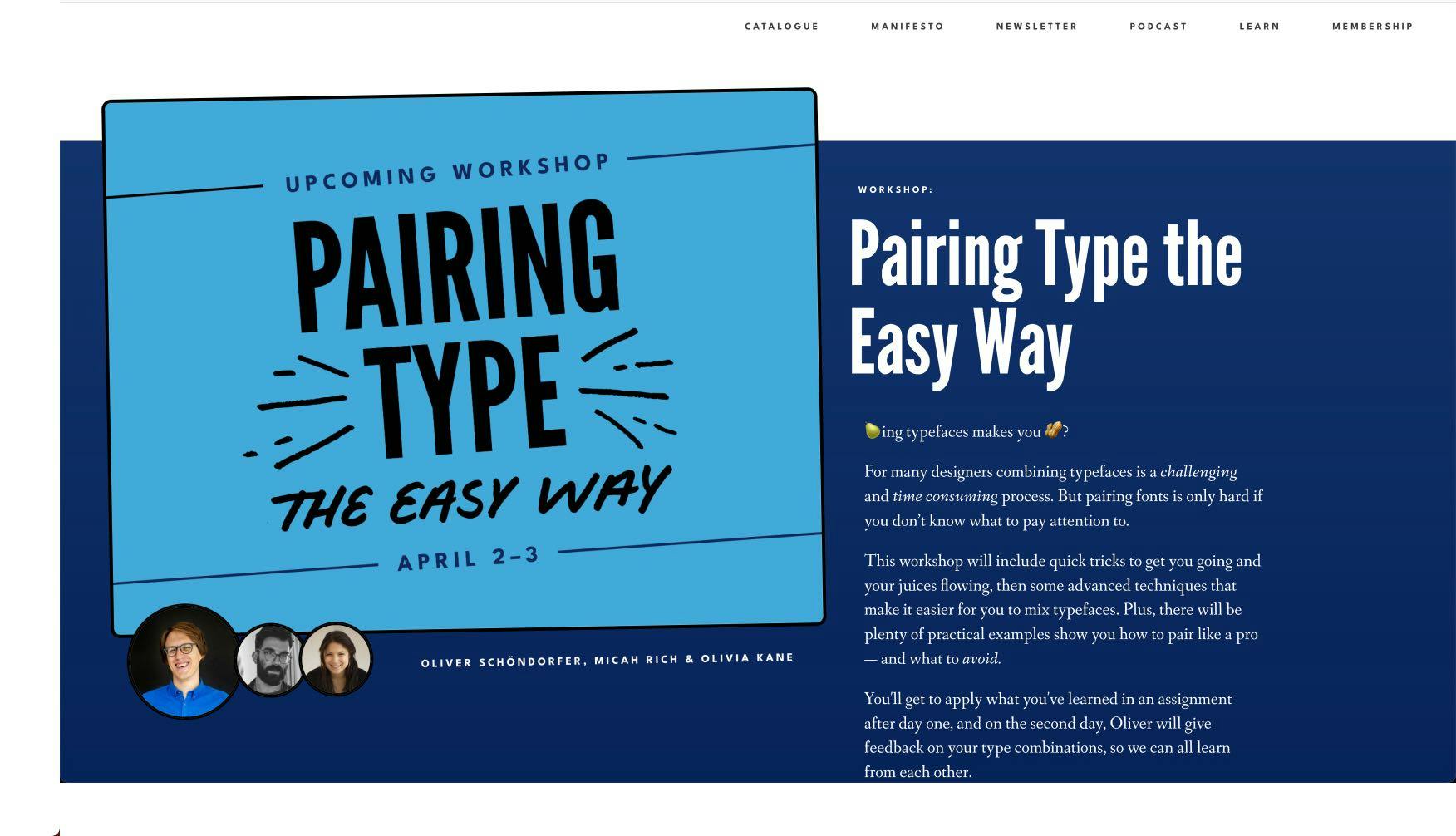 Designed & developed a series of online courses & partner workshops with leading typography experts. Ran both live & on-demand for memberships.