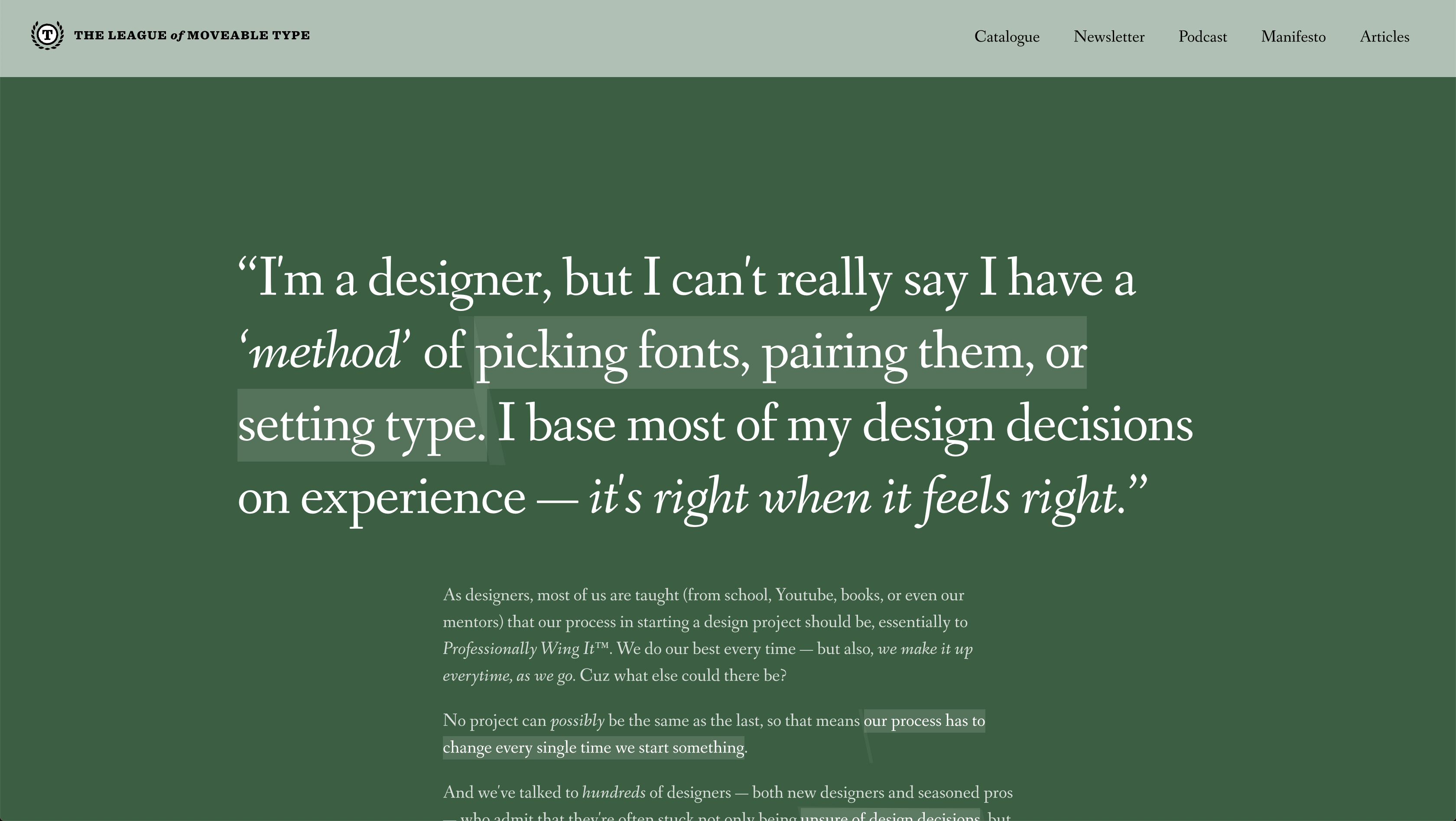 Developed a remote online intensive called 'The Confident Designer: Beyond Designing by Feeling' to teach designers how to use typography in their work.